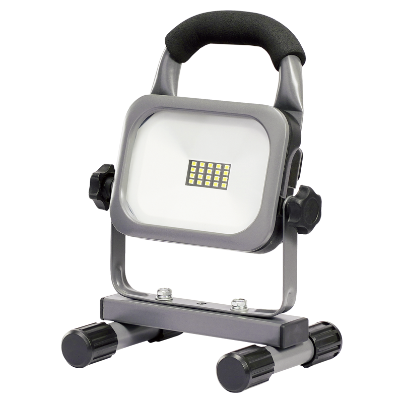 WORKLIGHT LED Akku-Strahler 15W mit Traggriff und Standfuss, grau