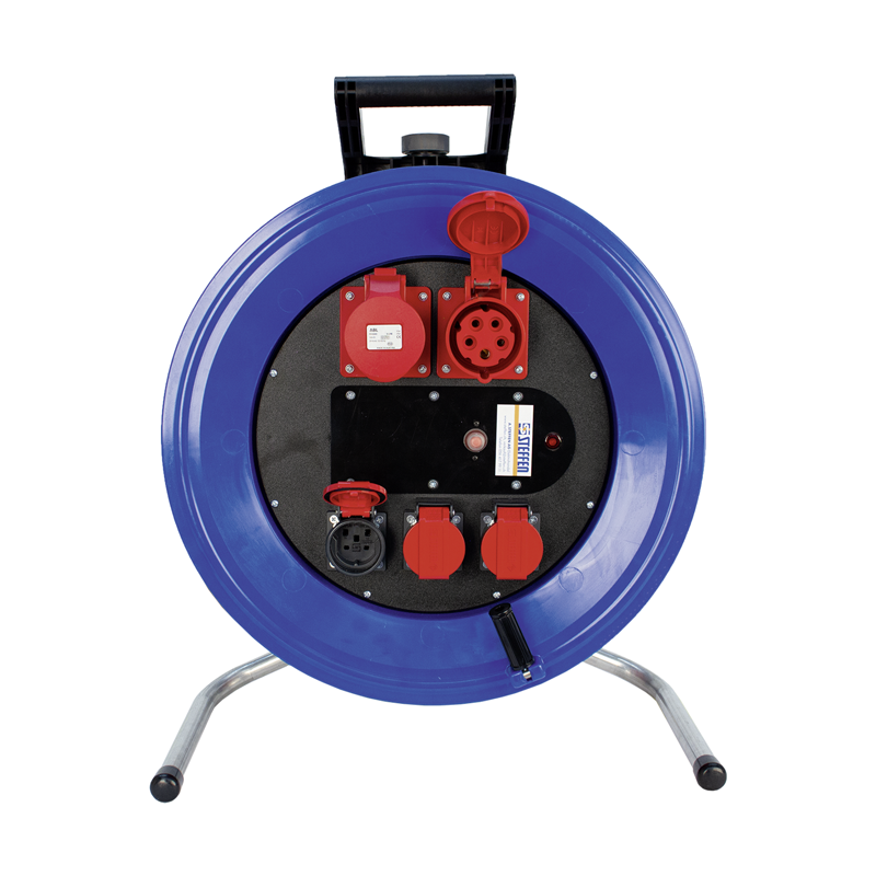 Avvolgicavo PROFESSIONAL 2xCEE16/5 + 3xT25 Bauflex 5x2.5mm2 40m IP44/IP55 bl
