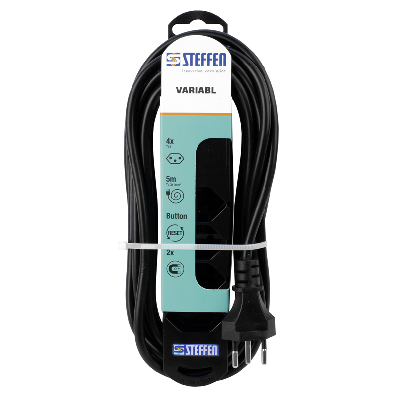 Multiprise VARIABL 4xT13 5m avec aimants nr
